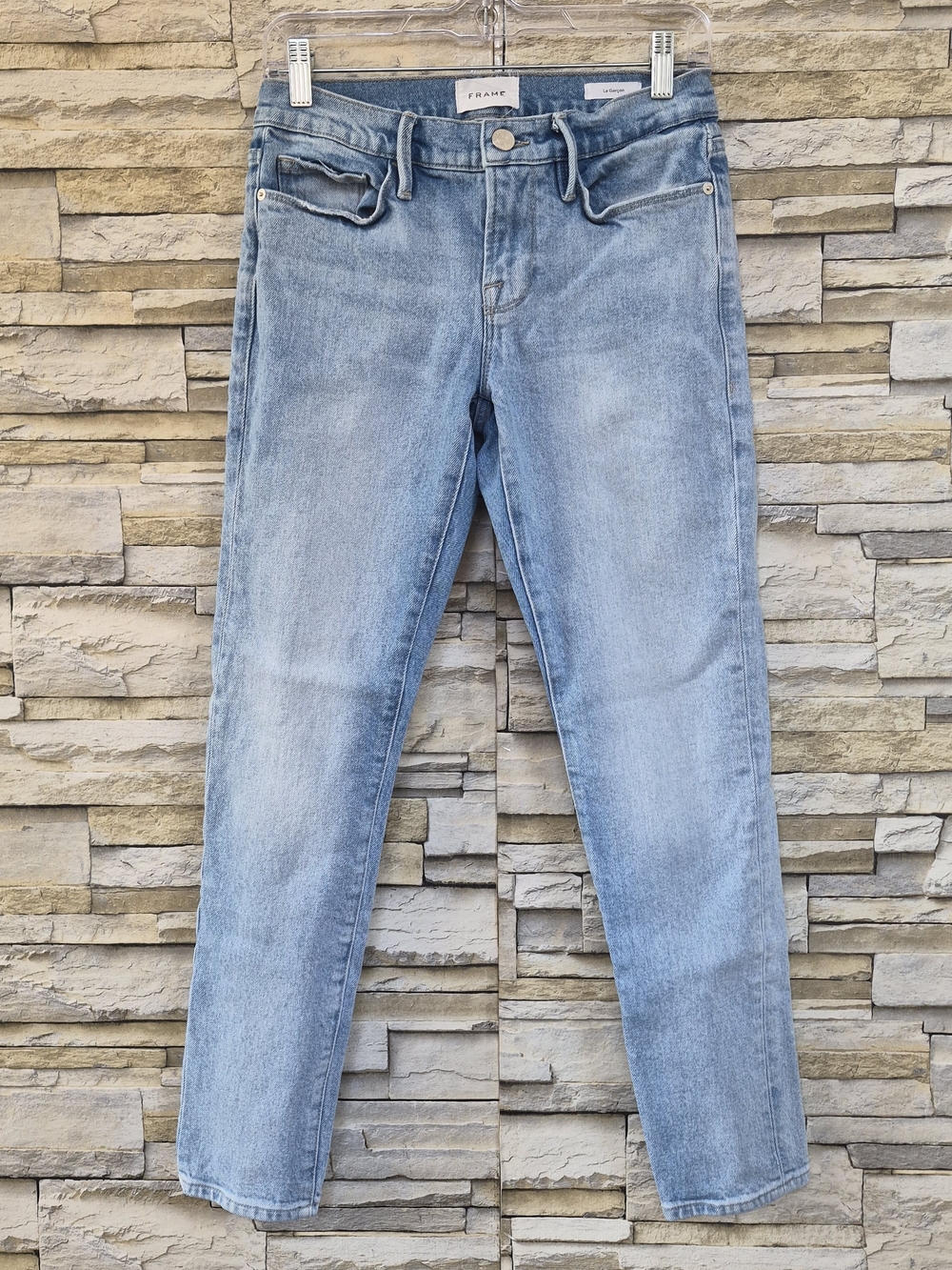FRAME Jeans Women's 24 Light Blue Slim Boyfriend Denim Kerwin Wash Minimalist